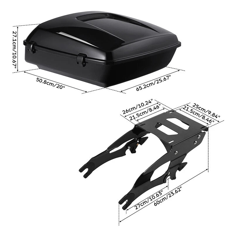 Chopped Trunk Mount Rack for Indian Roadmaster Chieftain (2014–2025) Black