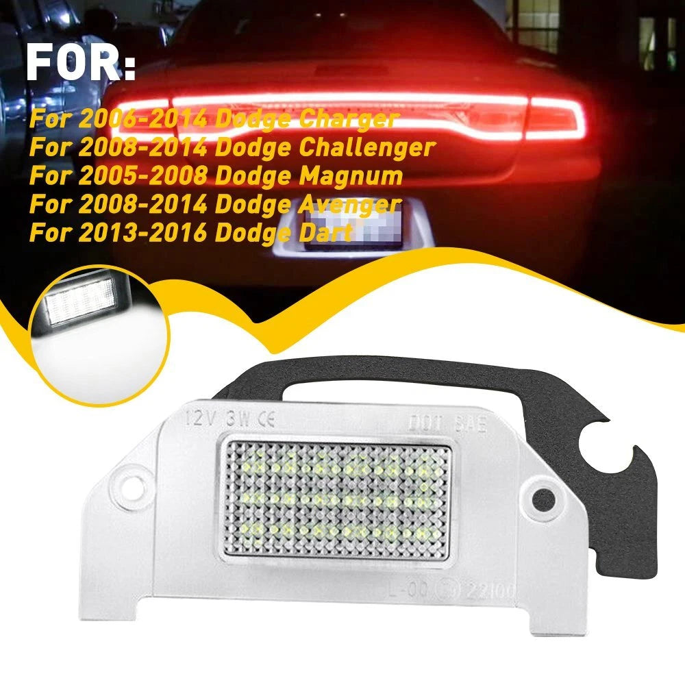 White LED License Plate Lights for Dodge Charger/Challenger/Avenger (1 pcs)