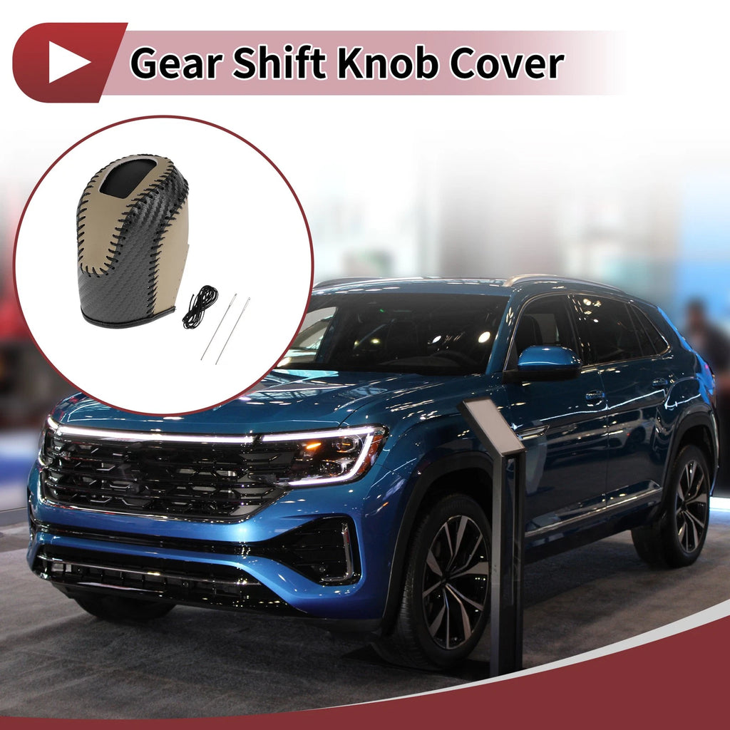1 Pc Gear Shift Knob Cover for Volkswagen Taos (2022–2023) Beige Black