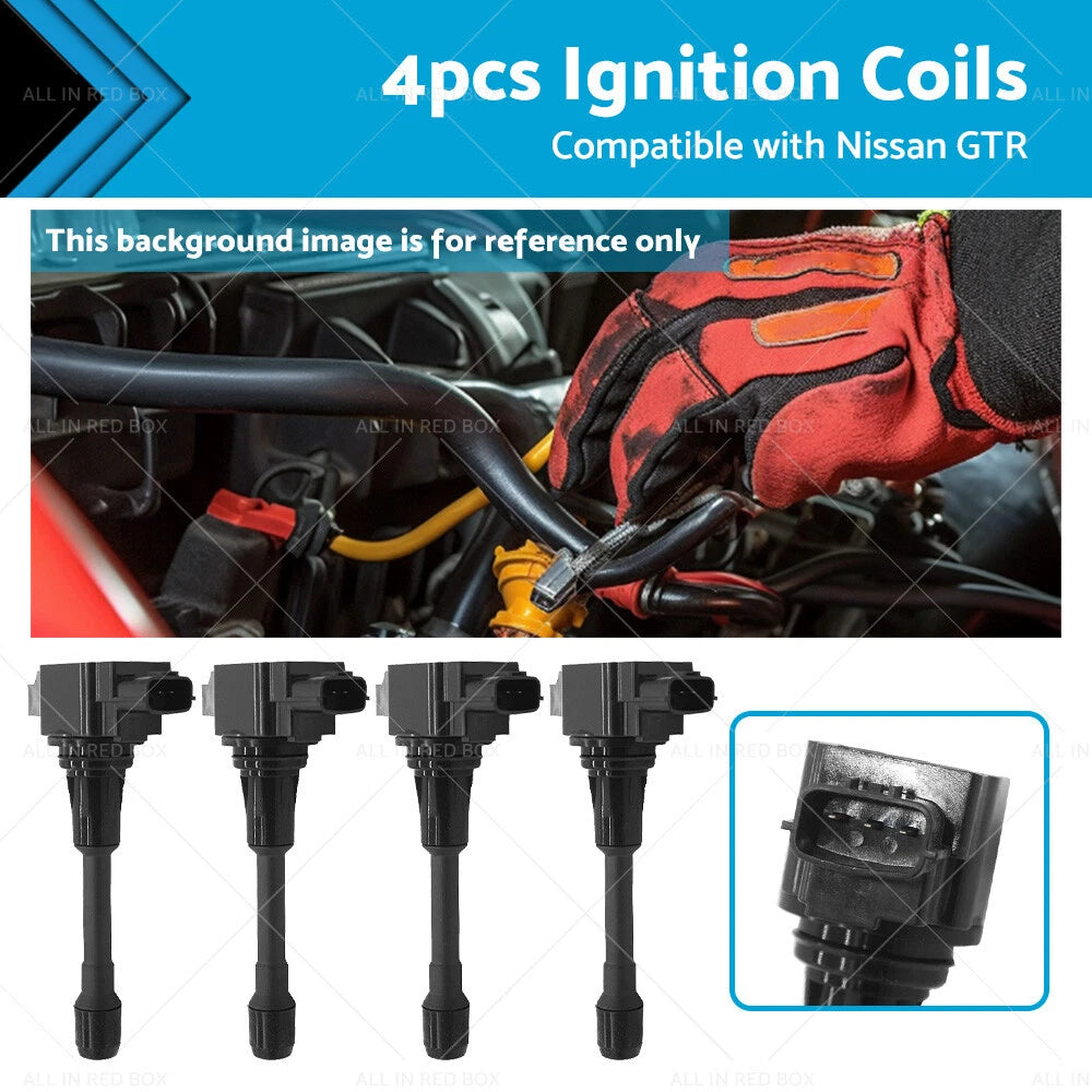 Set of 4 Ignition Coils for Nissan R35 GT-R (2008–2015) 22448JF00B