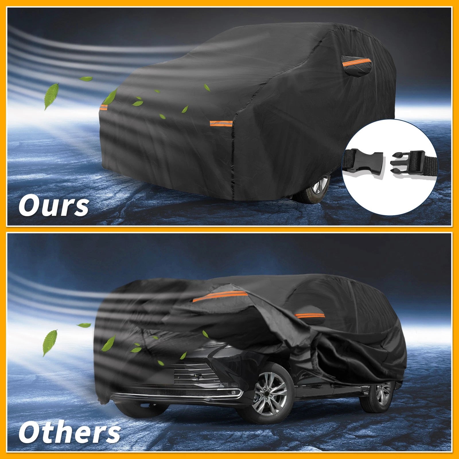 Waterproof All Weather Car Cover for Toyota Sienna (2011–2023) 190T-PU Zipper
