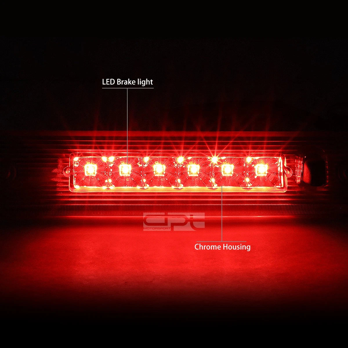 Chrome Housing Rear Third Tail Brake LED Light for Jeep Liberty (2008–2012)