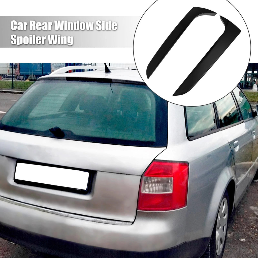 2X Black Rear Window Side Spoiler Wing Trim for Audi A4 B8 Avant (2009–2016)