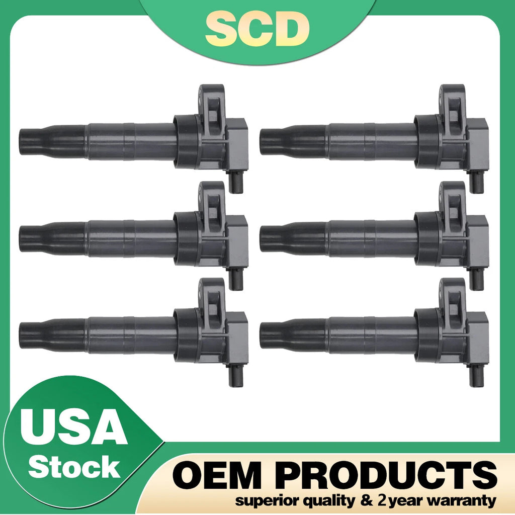Set of 6 Ignition Coils for Hyundai Santa Fe, Kia Sedona (2006–2018) UF546
