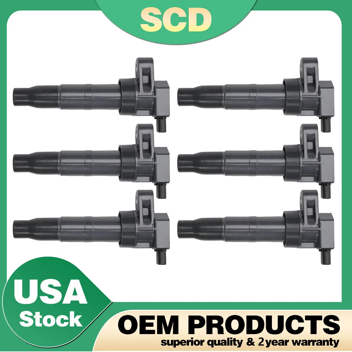 Set of 6 Ignition Coils for Hyundai Santa Fe, Kia Sedona (2006–2018) UF546
