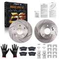 Rear Drilled Slotted Brake Rotors & Pads for Honda Accord (2003–2007)