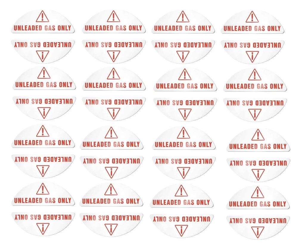 Set of 16 Unleaded Fuel Labels for Universal Gas Cap