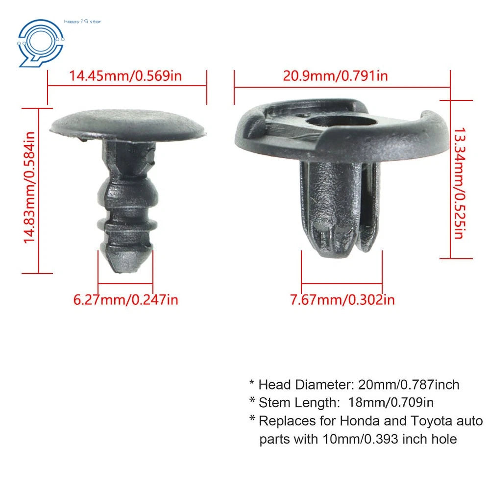 Set of 100 Fender Liner Clips for Honda Civic Accord Acura Integra