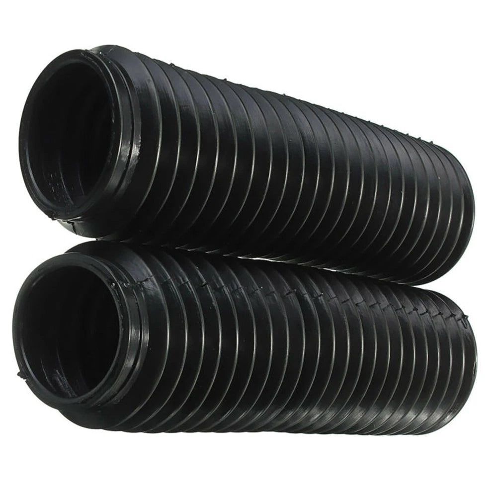 1 Pair Black Motorcycle Front Fork Rubber Gaiters for CQR (245x58x39mm)