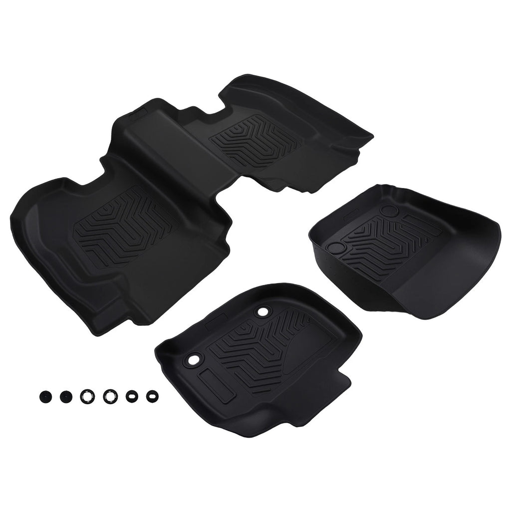 Set of 4 Black TPE Rubber All Weather Floor Mats for Honda (2015–2020)