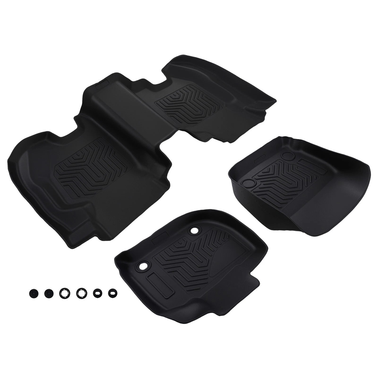 Set of 4 Black TPE Rubber All Weather Floor Mats for Honda (2015–2020)