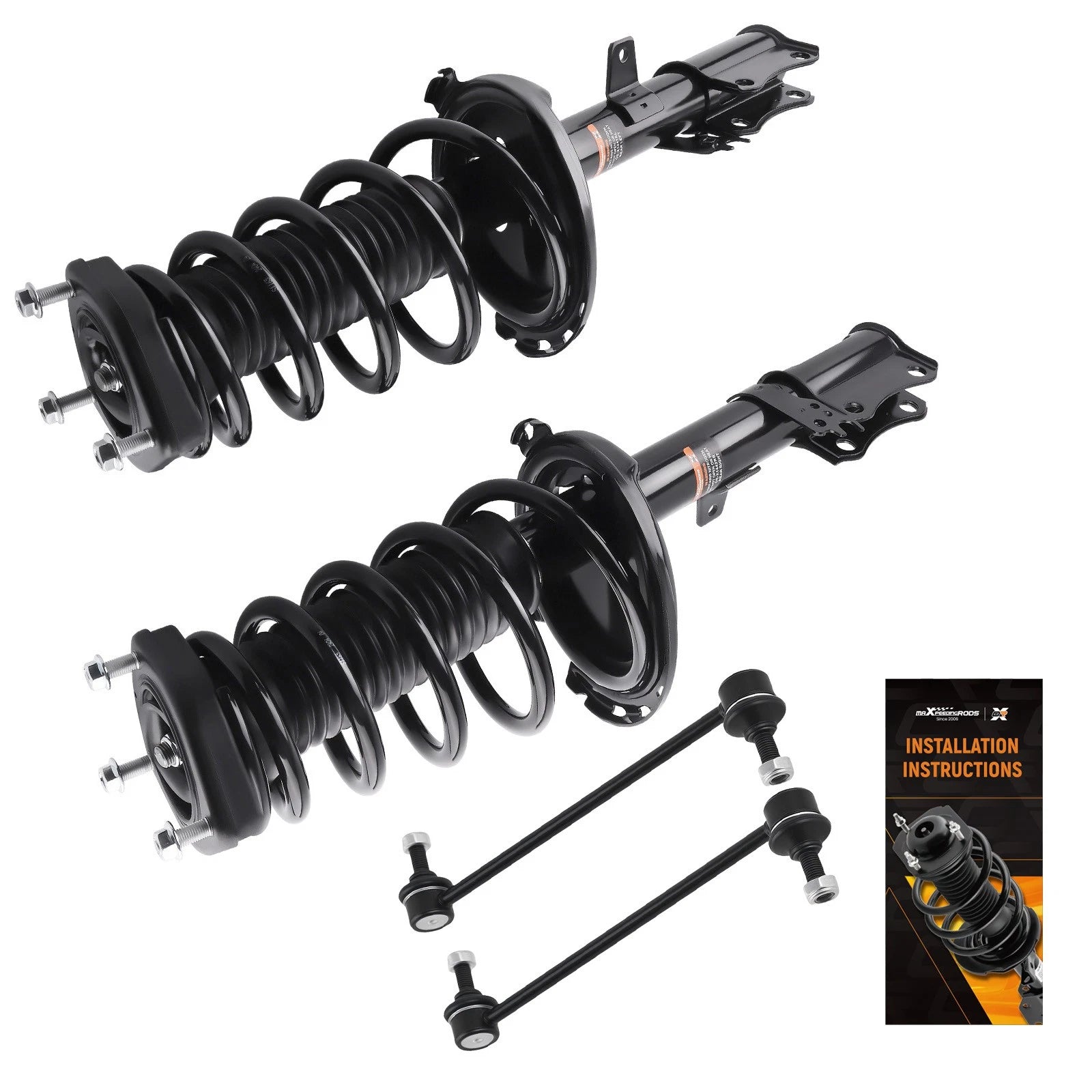 Complete Rear Struts w/Coil Spring Sway Bar Links for Toyota Highlander (2004–2007)