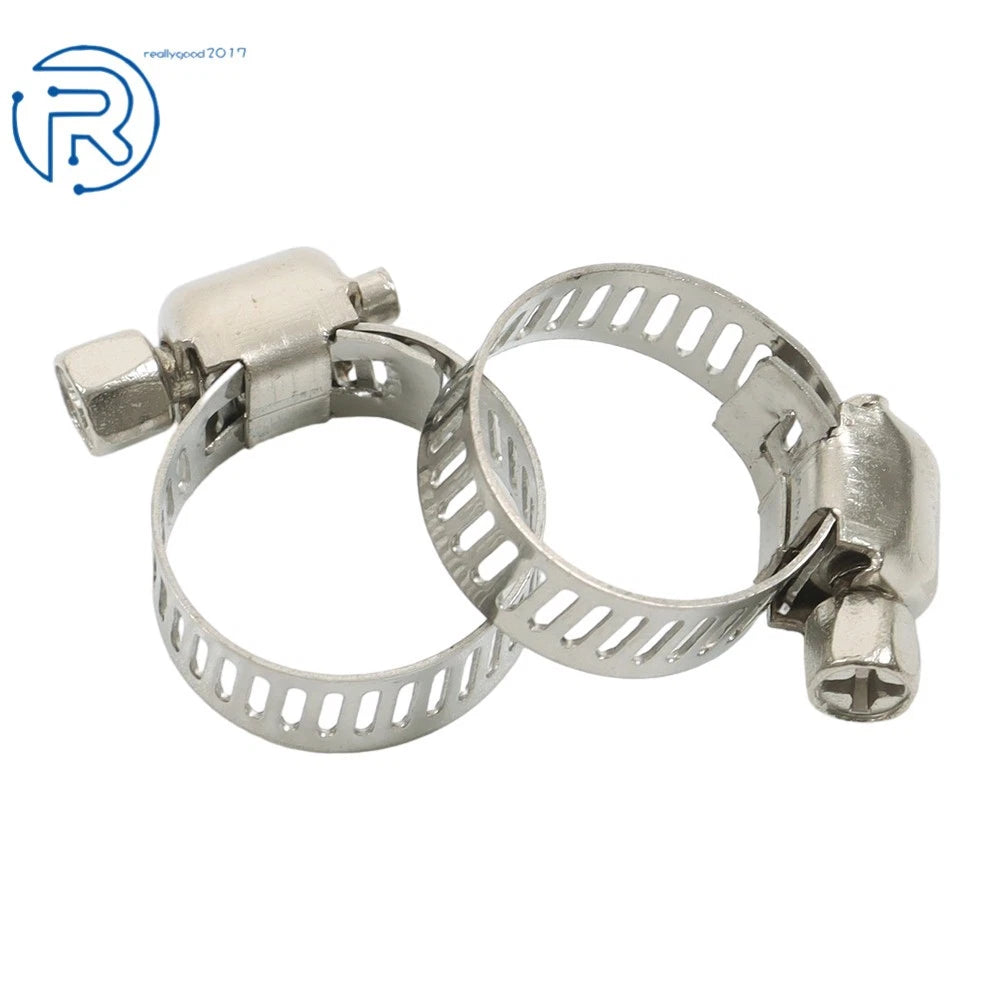 50Pcs Stainless Steel Adjustable Hose Clamp for Fuel Line (1/2"-3/4")