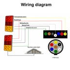 8 LED Tail Lights Brake Rear Turn Signal Lamp Amber+Red for Trailer Truck