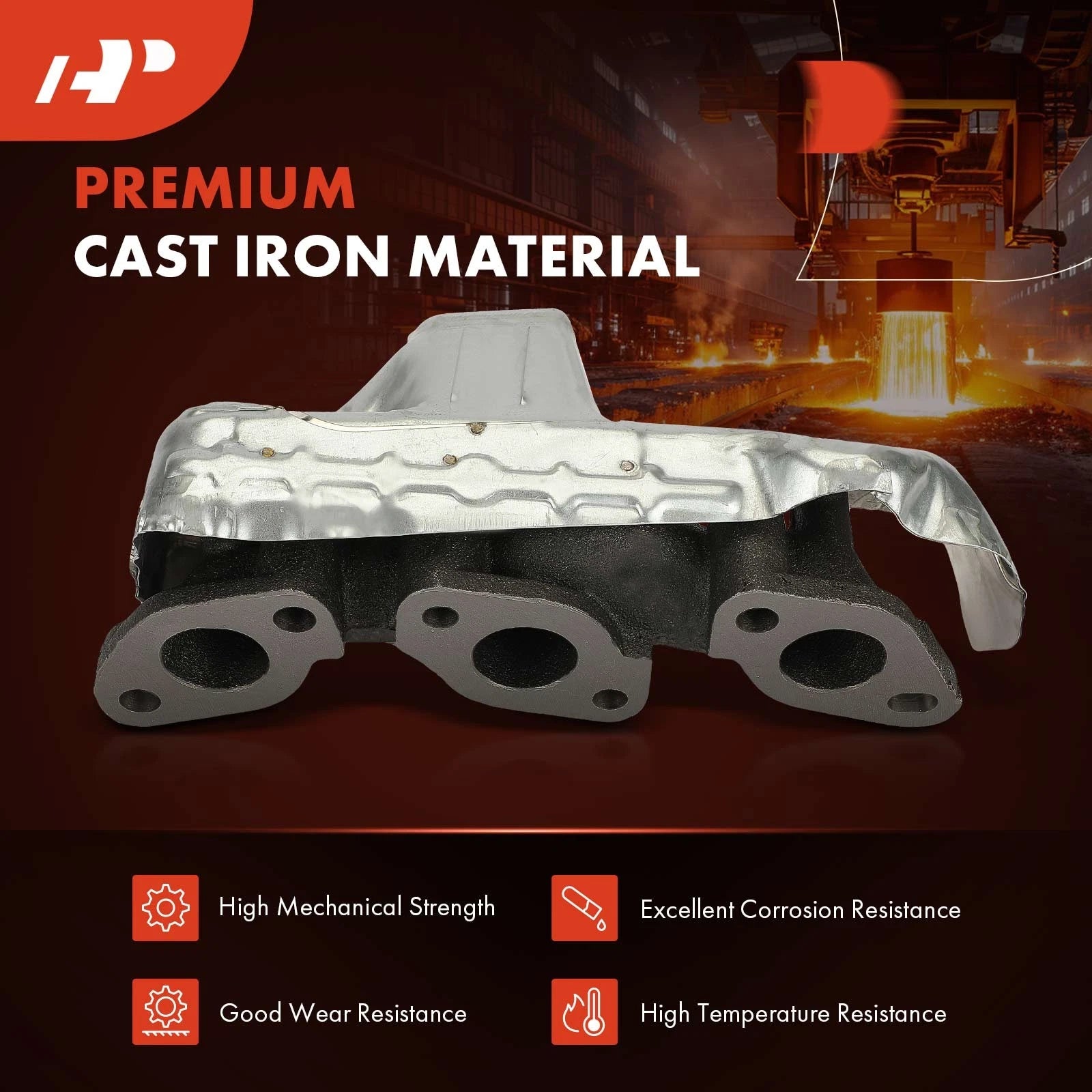 2X Exhaust Manifold with Gasket for Nissan Frontier (1999–2004)