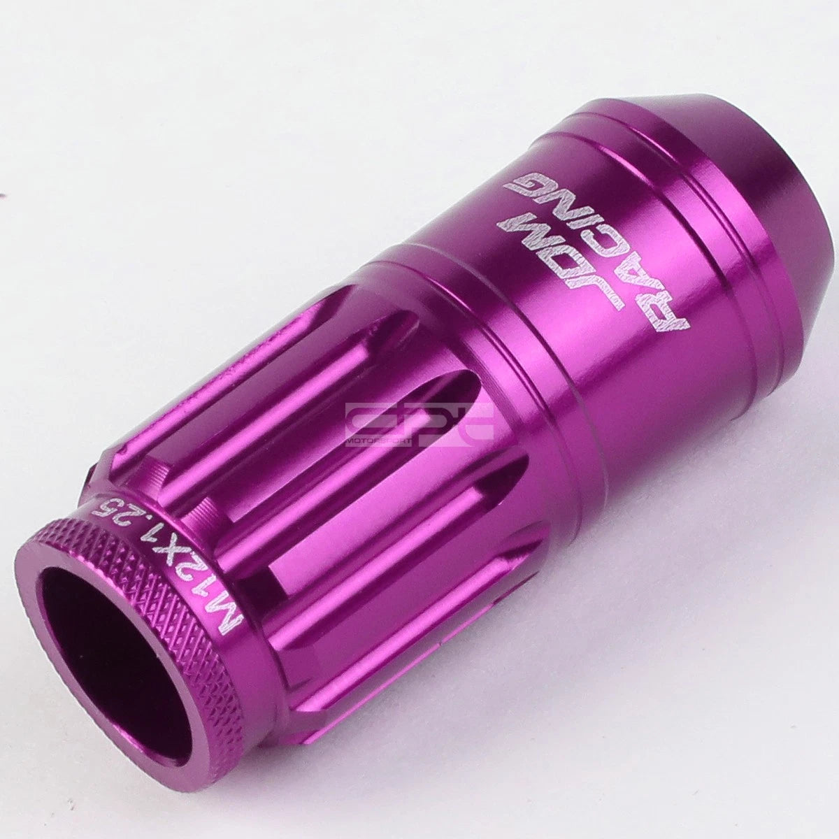 Open-End Aluminum Purple Lug Nuts Set of 4 + Adapter M12x1.25 for