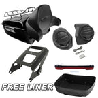 Trunk Pad Rack Speakers for Harley Touring Road Glide (2009–2013) Black