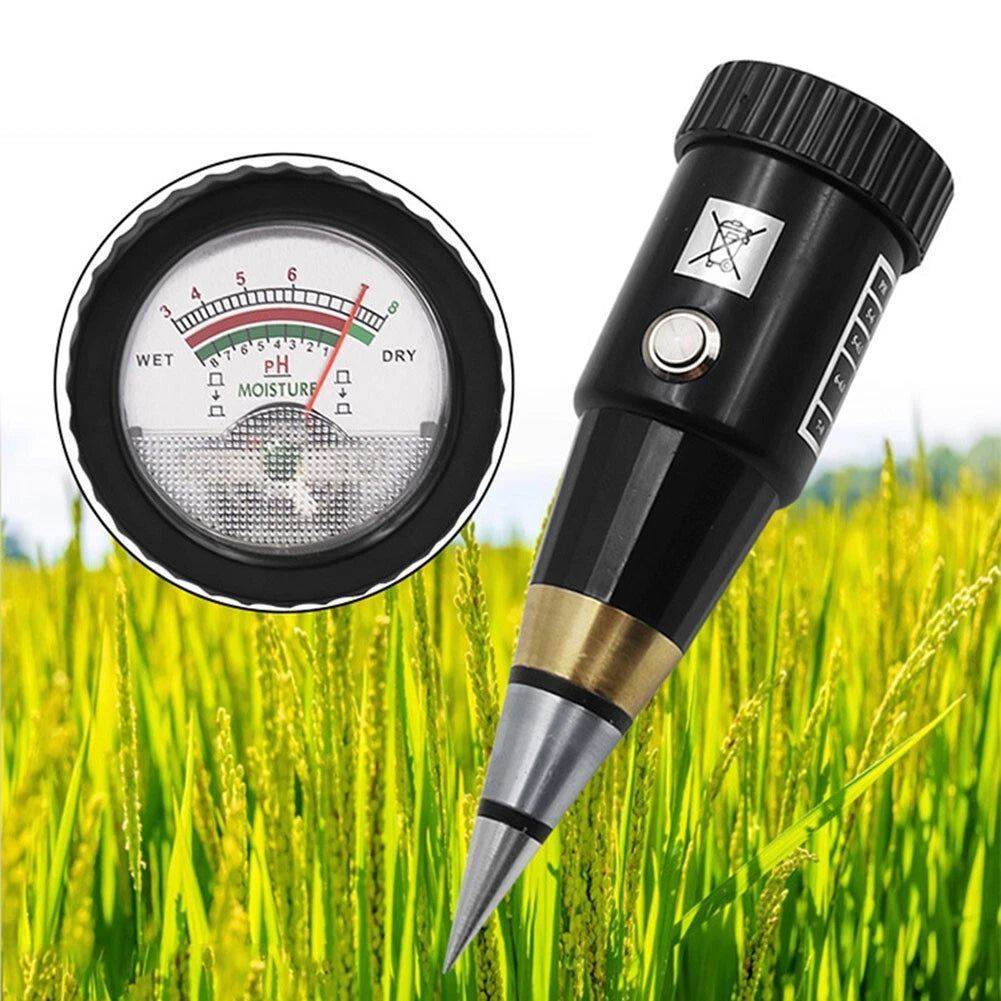Soil pH Tester for Gardening (Portable, Humidity, Temp, Moisture Meter)