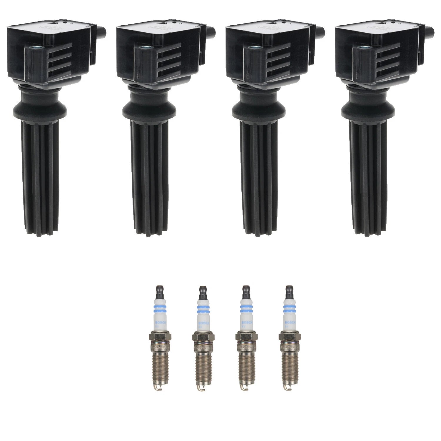 Set of 4 Ignition Coils & Spark Plugs for Ford EcoSport (2013–2020)