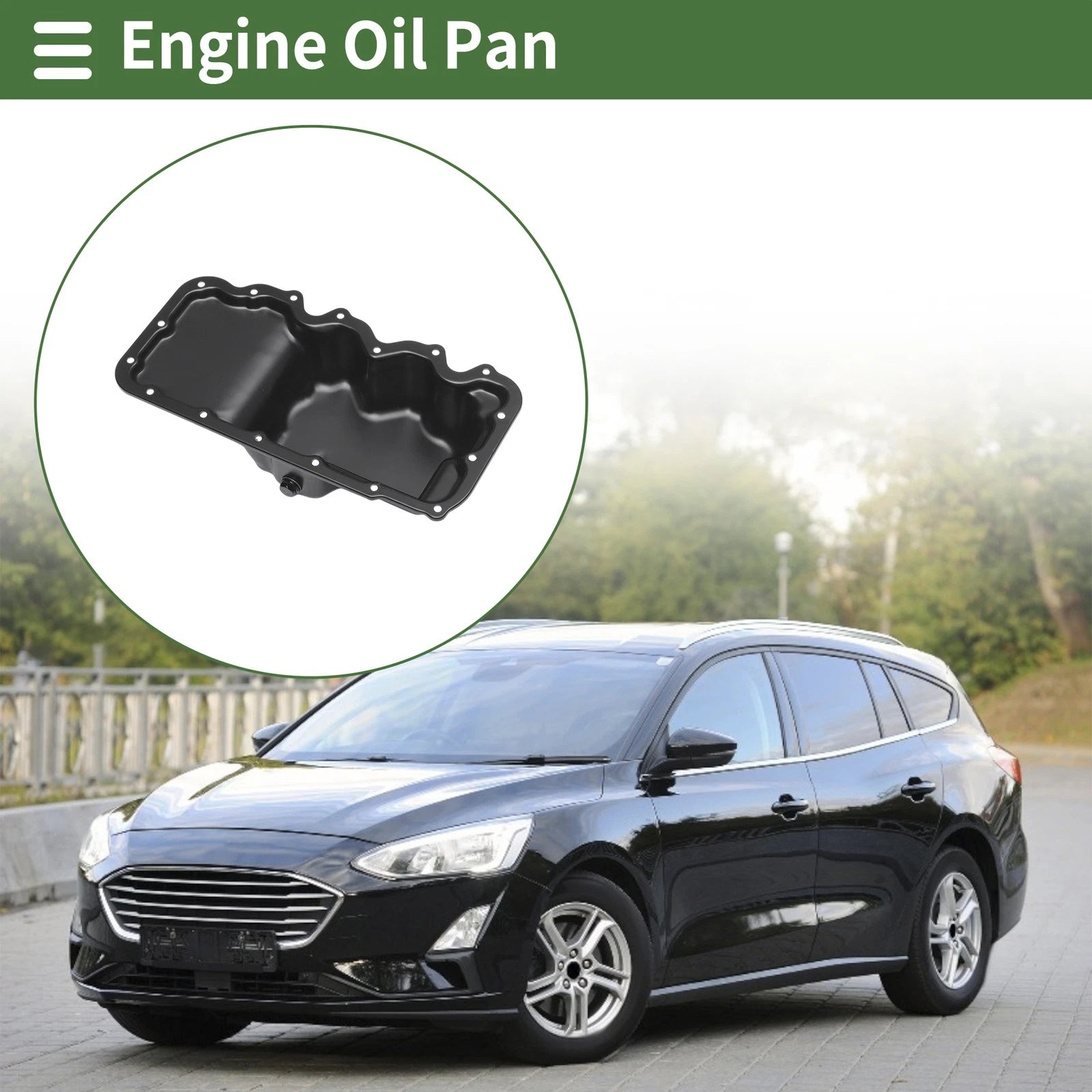 1 Pc Engine Oil Pan YS4Z6675AA for Ford Focus (2000–2004) Iron Black