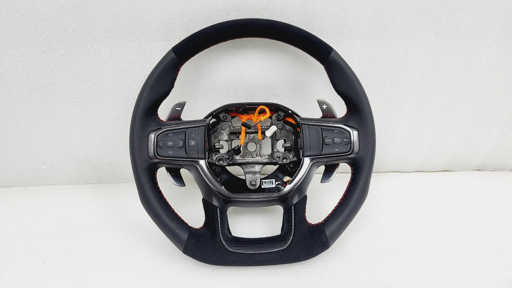 Steering Wheel for RAM 1500 (2021–2024) Black w/Red Stitching 7FX584TRAA