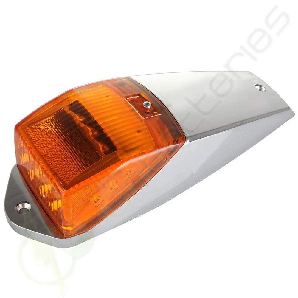 1pc Amber Chrome LED Cab Marker Lights for Peterbilt Kenworth Freightliner