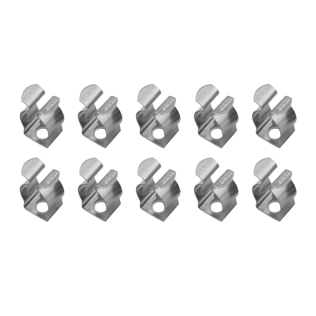 Set of 10 Stainless Steel Spring Clips for Universal Use (304)