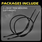 Set of 2 Roof Trim Molding for Toyota Corolla (2003–2008) Black