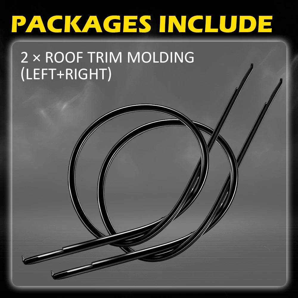 Set of 2 Roof Trim Molding for Toyota Corolla (2003–2008) Black