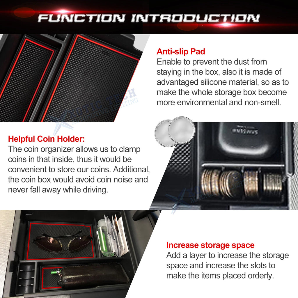 Armrest Storage Box Insert Organizer Container for Hyundai Palisade (2020-2022)