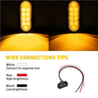 2X 6" Oval Amber LED Turn/Tail Lights for Trailer Truck (Made in USA)