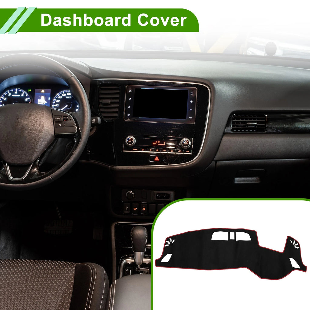 Dashboard Dash Cover Mat for Mitsubishi Outlander 3 PHEV (2016–2023) Black Red