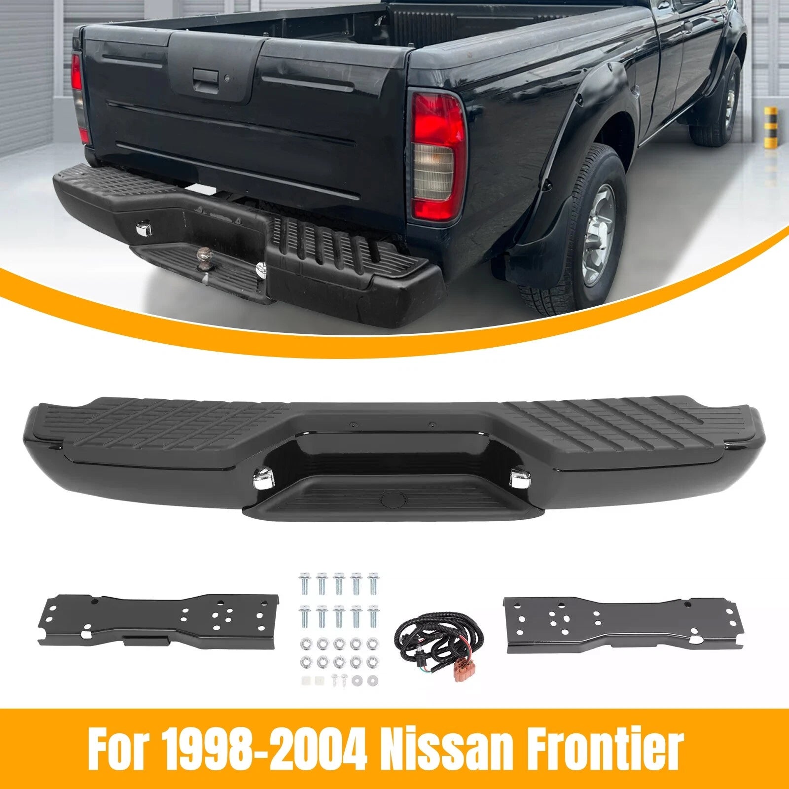 Complete Rear Step Bumper Assembly for Nissan Frontier (1998–2004)