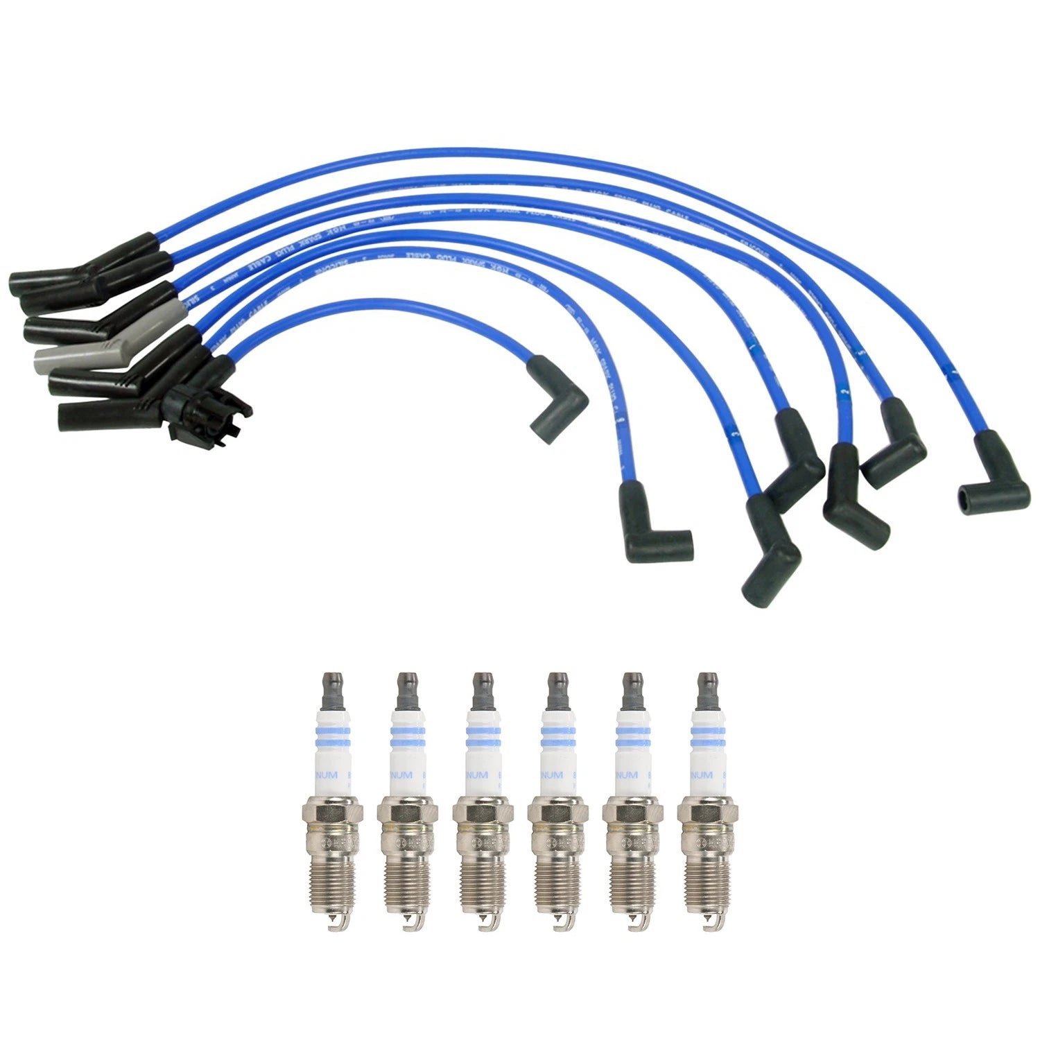 NGK Wire Set & Bosch 6 Platinum Spark Plugs for Aerostar B3000 Ranger (1990–1997)