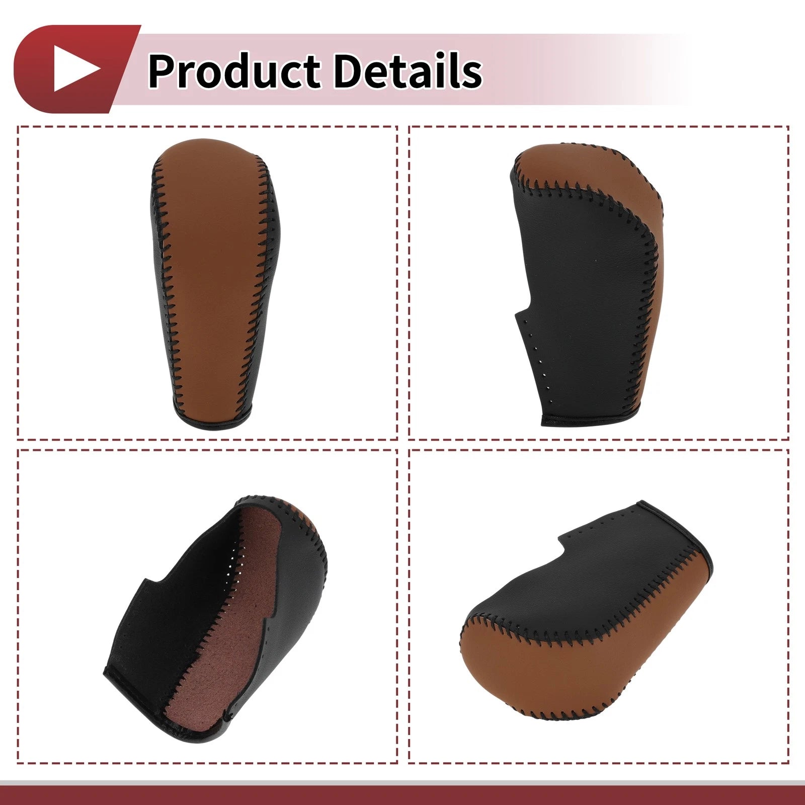 Gear Shift Knob Cover for BMW 3 Series E90 (2004–2012) Black Brown Faux Leather