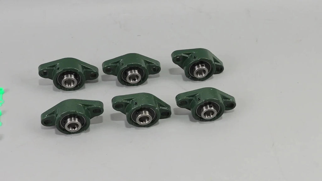 Set of 6 Solid Base Pillow Block Flange Bearings 5/8" Bore
