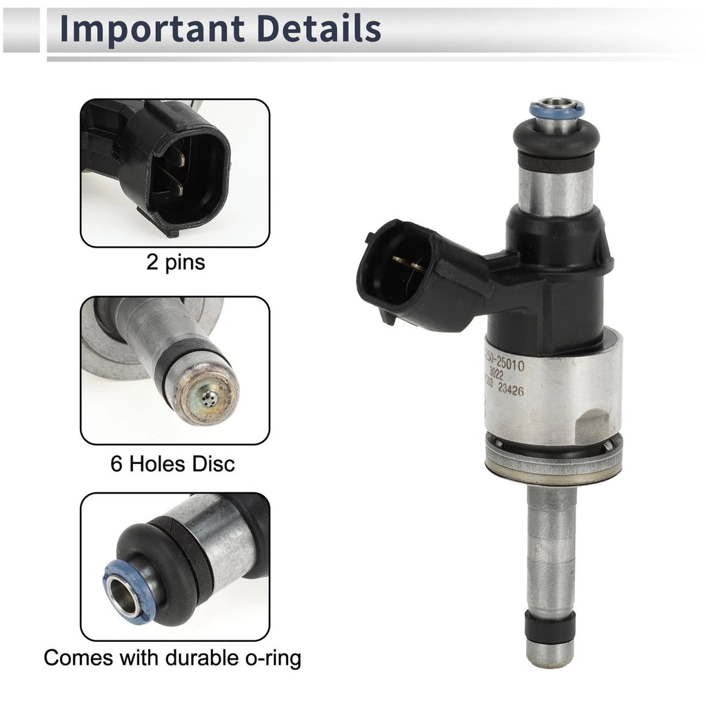 Fuel Injector for Toyota RAV4 2.5 (2019–2023) 1 Pc Black Silver Tone
