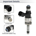 Fuel Injector for Toyota RAV4 2.5 (2019–2023) 1 Pc Black Silver Tone