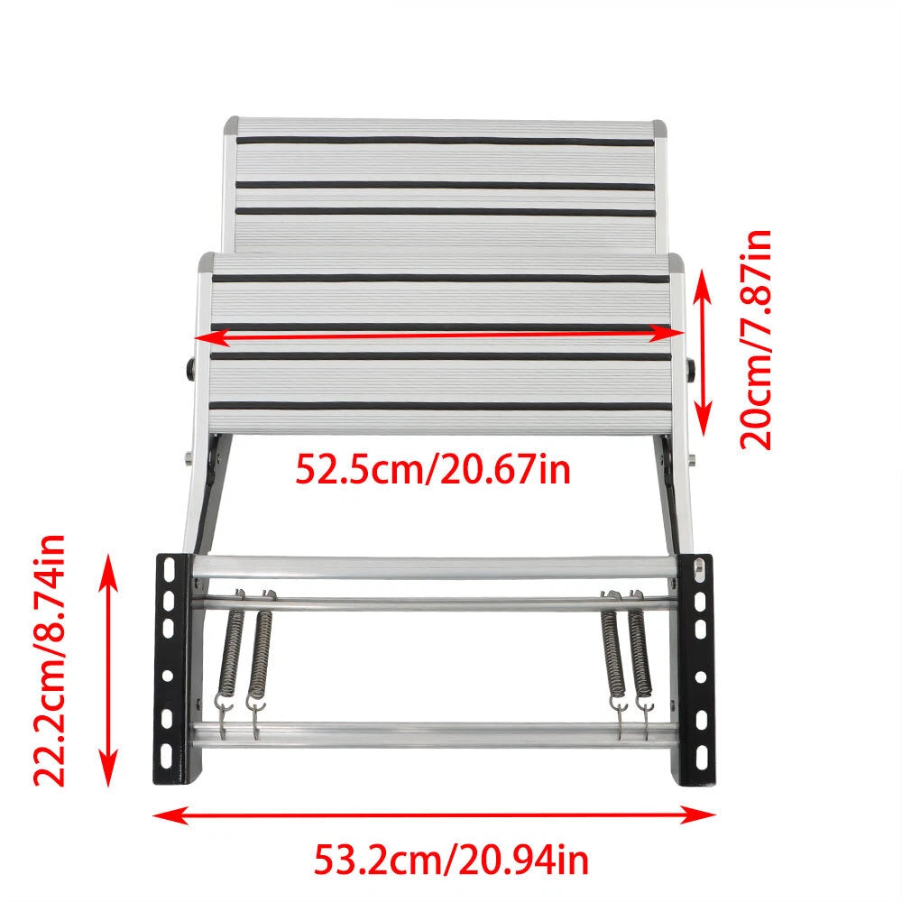 2X Retractable Two Step Platform Steps for RV Camper