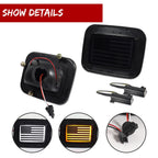 Smoke US Flag Switchback LED Front Bumper DRL Signal Lights for Hummer H2 (2003–2009)