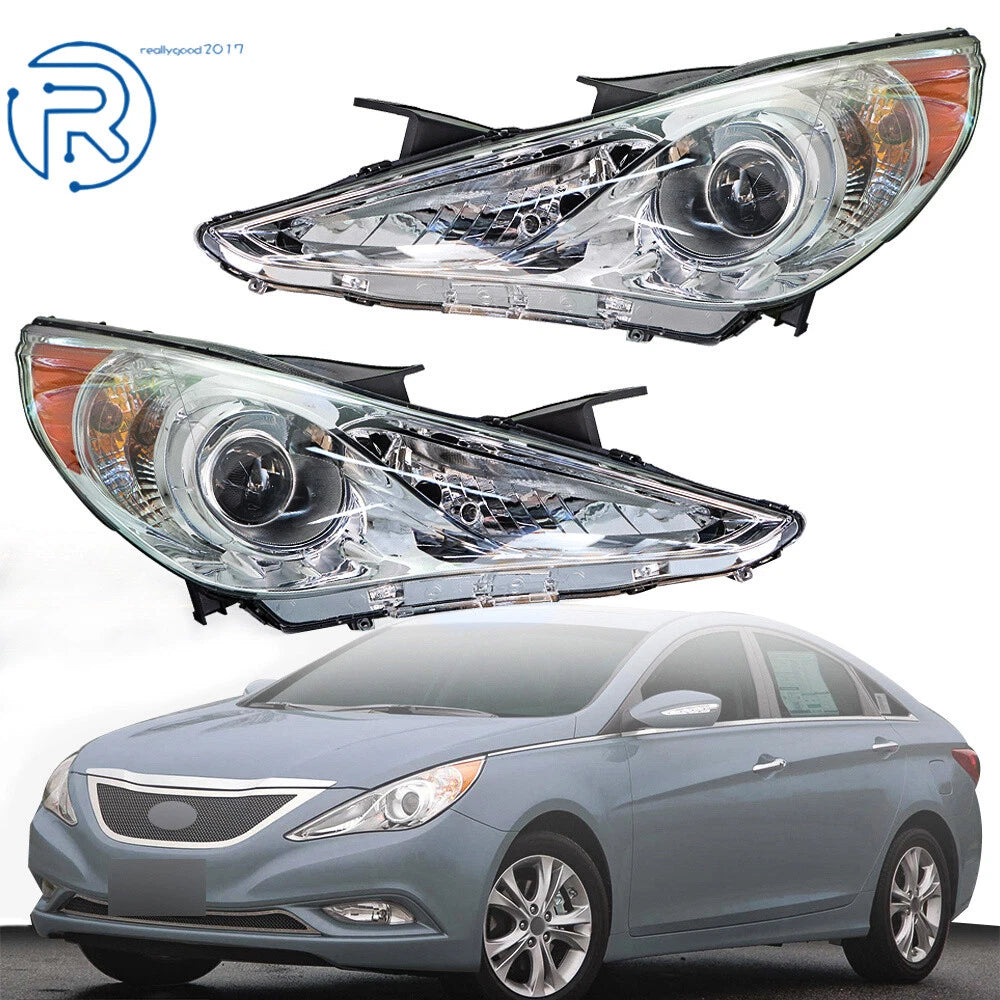 Set of Chrome Headlights for Hyundai Sonata (2011–2014)
