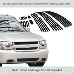 Black Billet Grille Insert Combo for Chevy Trailblazer SS (2006-2009)