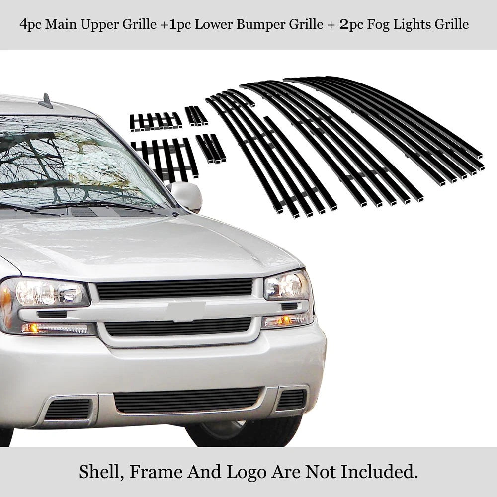 Black Billet Grille Insert Combo for Chevy Trailblazer SS (2006-2009)