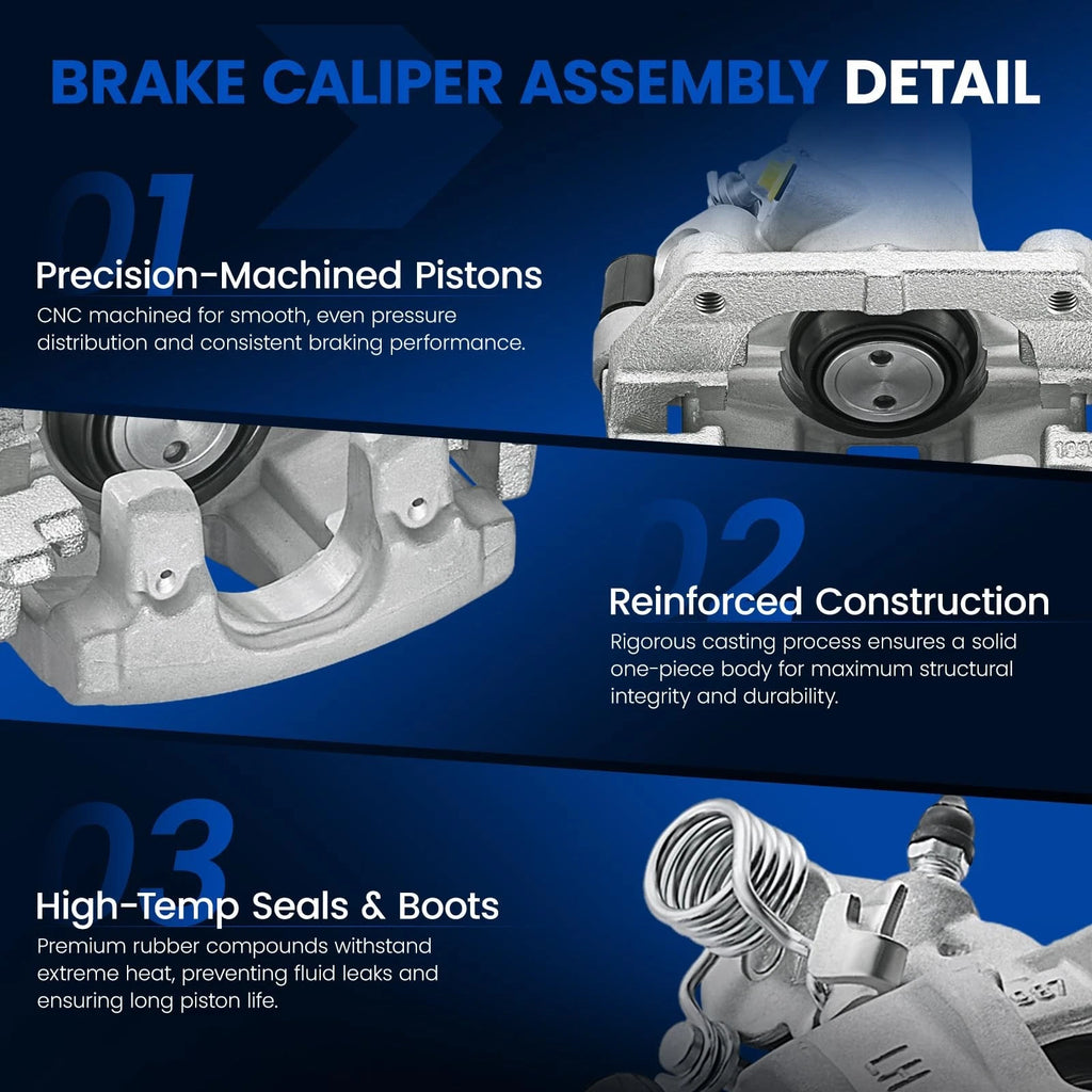 2X Rear Brake Calipers for Mazda 3 (2009–2013) 2.3L 2.0L 2.5L