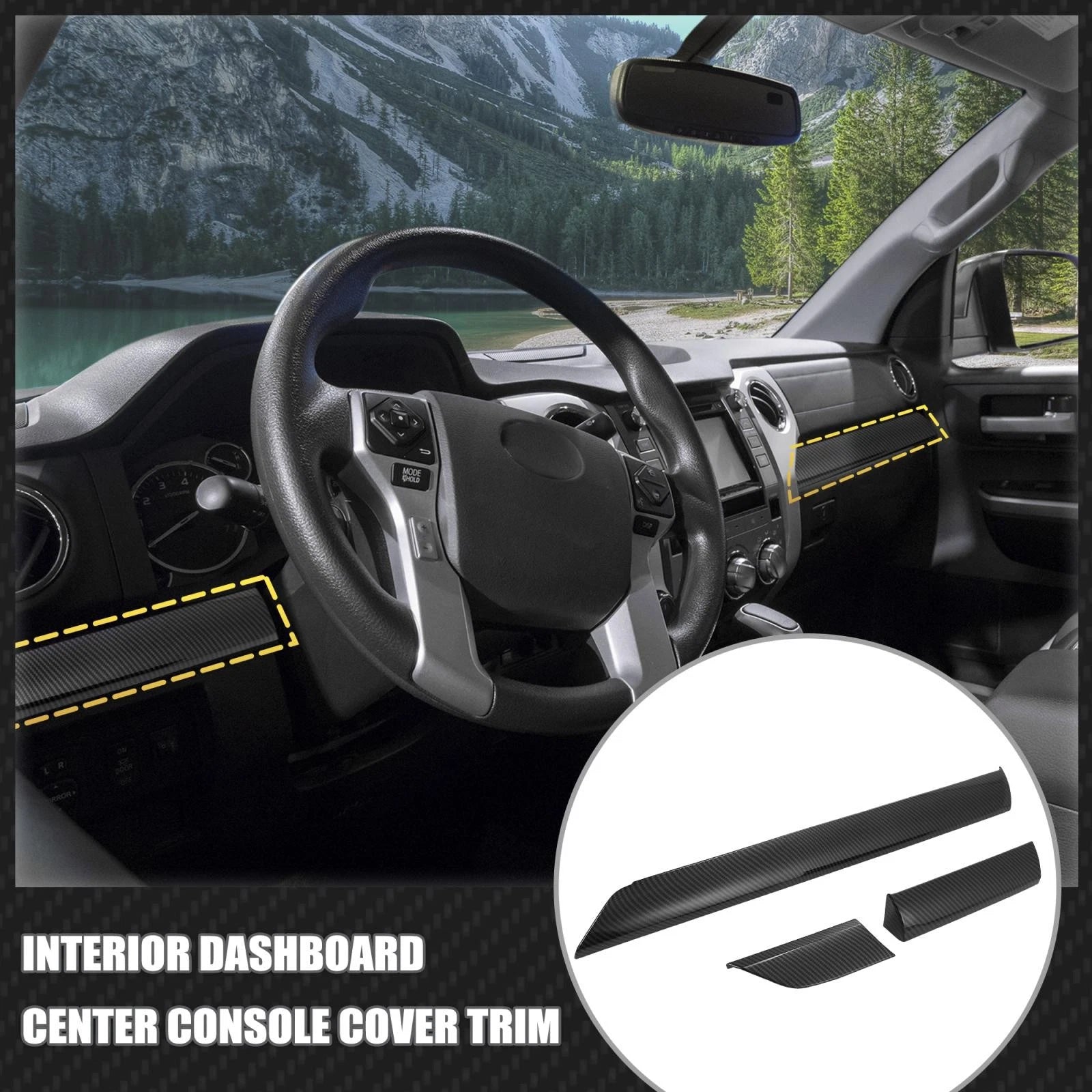 Carbon Fiber Pattern Dashboard Panel Cover for Toyota Tundra (2014–2021)