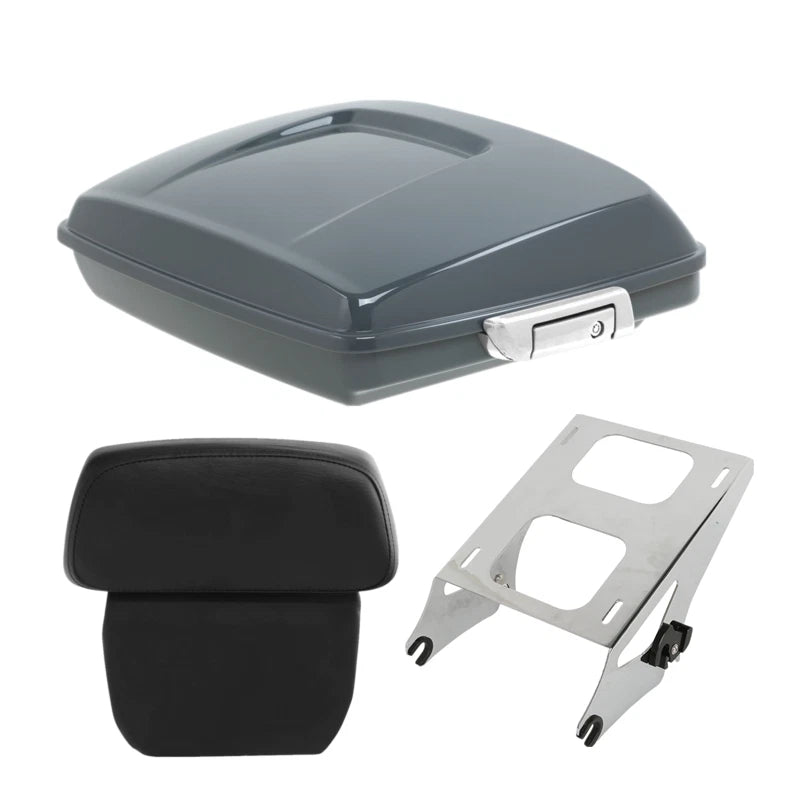 Razor Trunk Backrest Pad Mount Rack for Harley Touring (2014–2024) Gunship Gray
