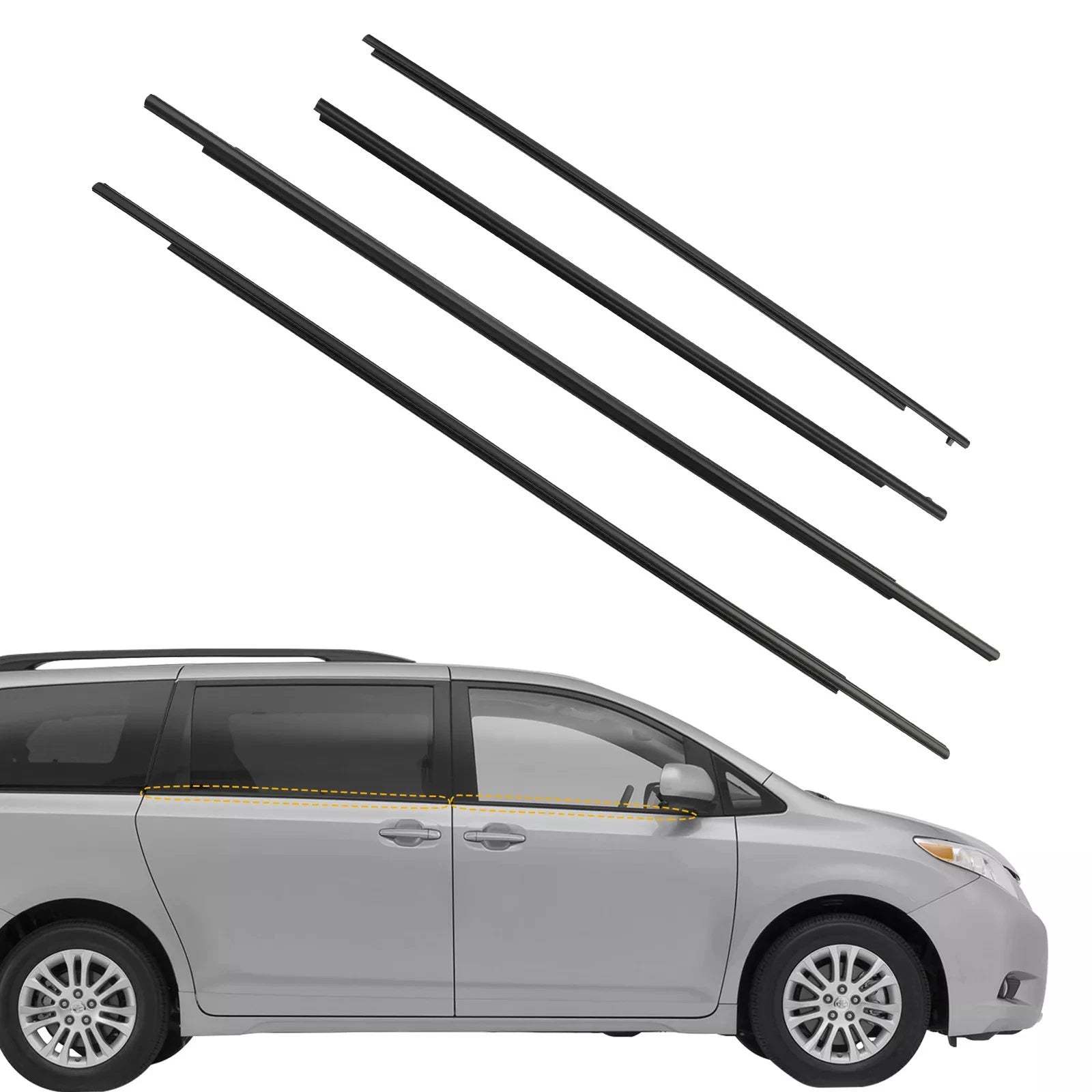 Outside Window Moulding Weatherstrip Trim Seal for Toyota Sienna (2011–2020)