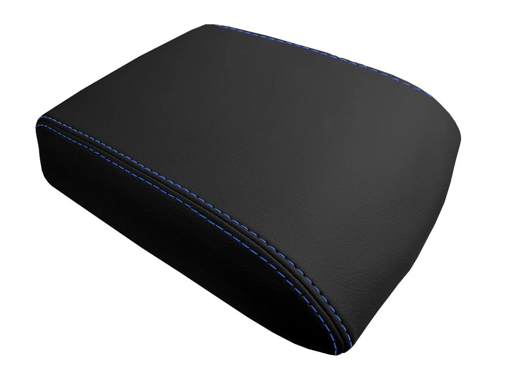 Leather Console Lid Cover for Land Rover Discovery (1995–2004) Blue Stitch