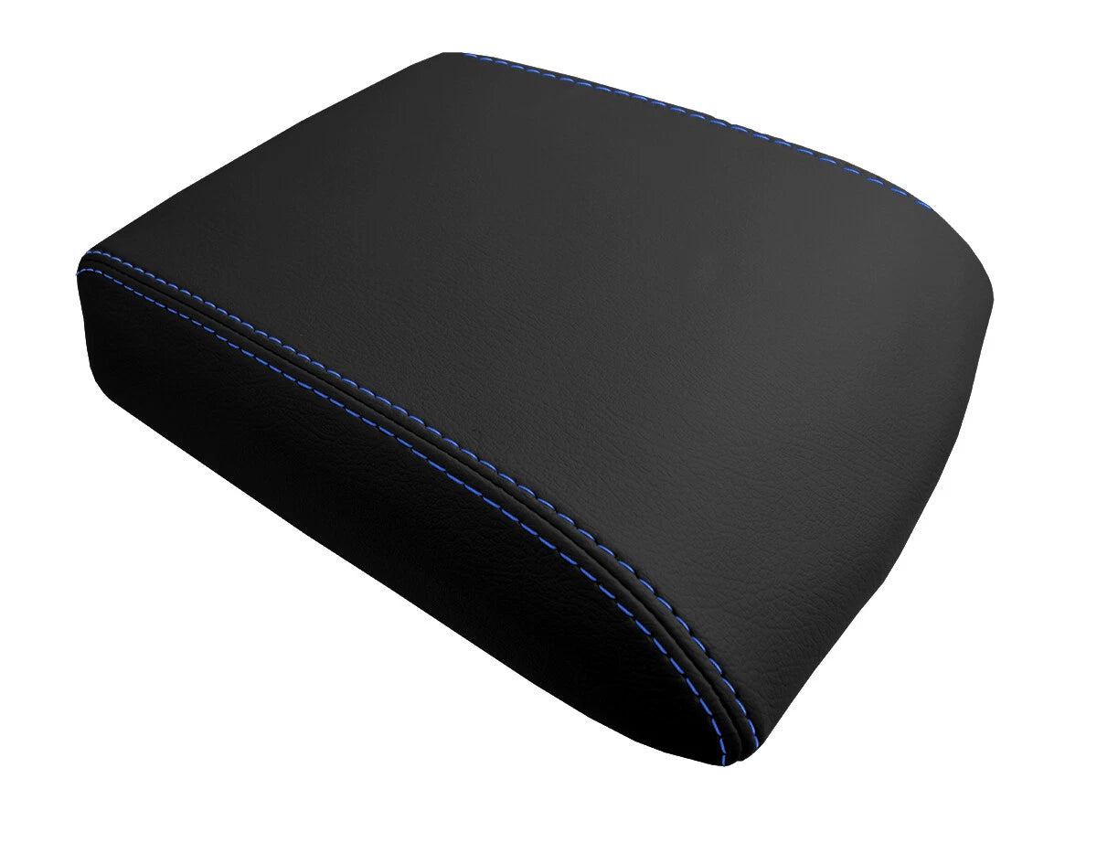 Leather Console Lid Cover for Land Rover Discovery (1995–2004) Blue Stitch