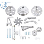 V Belt Water Pump Pulley Kit for Chevy Small Block (Alternator Bracket)